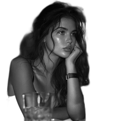 face, jewelry, dress, hair transparent PNG cut-out