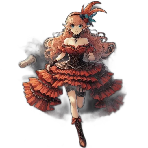dress, crown, weapon, staff transparent PNG cut-out