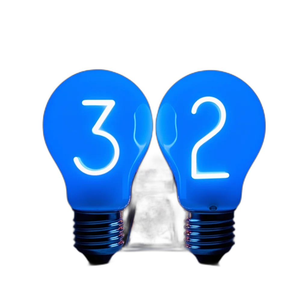 3d render, neon lights, blue, first transparent PNG cut-out