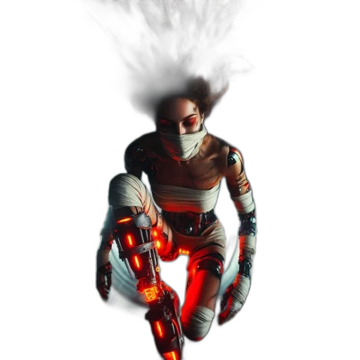 staff, weapon, robot, hair transparent PNG cut-out