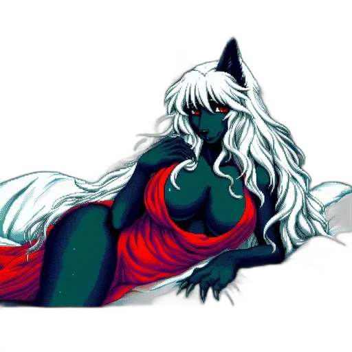 dragon, creature, dress, hair transparent PNG cut-out