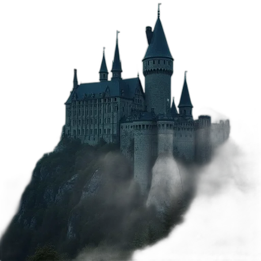 dragon, building, crown, sword transparent PNG cut-out