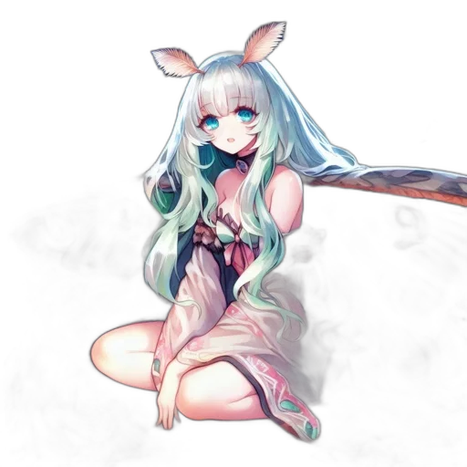dragon, dress, creature, staff transparent PNG cut-out