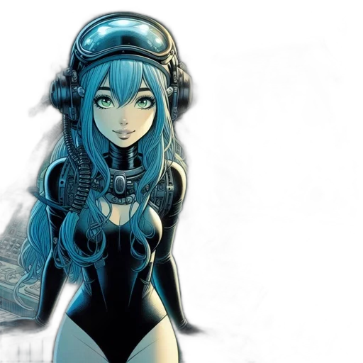 robot, comic book art, concept art, anime transparent PNG cut-out