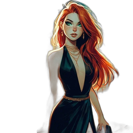 dress, fantasy art, concept art, comic book art transparent PNG cut-out