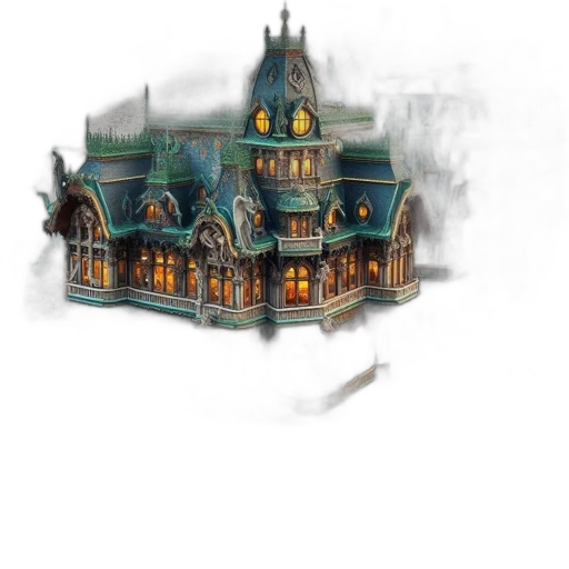 building, concept art, fantasy art, pixel art transparent PNG cut-out