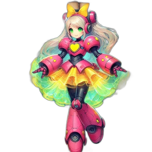 robot, dress, weapon, staff transparent PNG cut-out