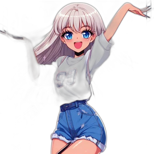 dress, robot, hair, creature transparent PNG cut-out