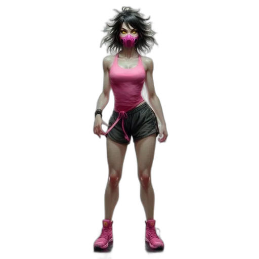 dress, hair, concept art, 3d render transparent PNG cut-out