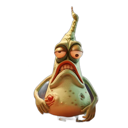 staff, creature, face, crown transparent PNG cut-out