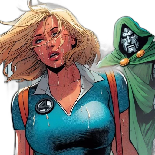 comic book art, concept art, two, characters transparent PNG cut-out