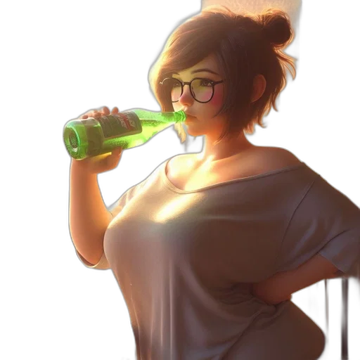 bottle, dress, staff, robot transparent PNG cut-out