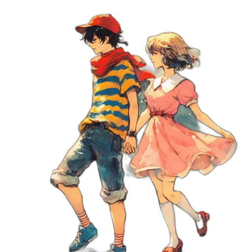 dress, hat, watercolor, concept art transparent PNG cut-out