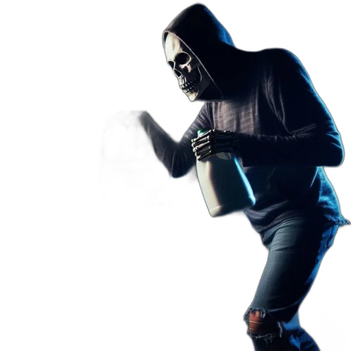 mask, jacket, weapon, robot transparent PNG cut-out