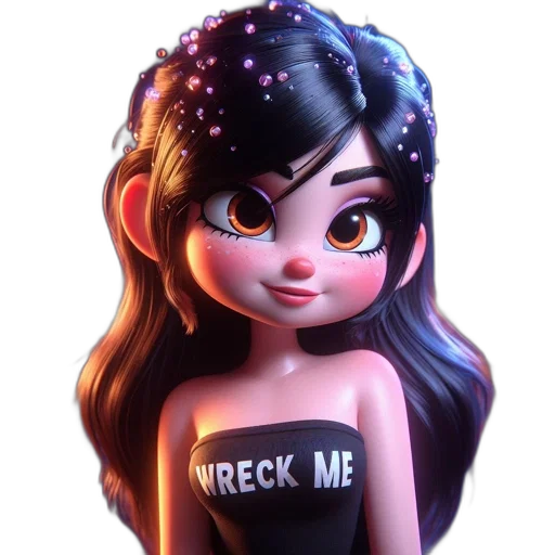 dress, face, crown, cartoon transparent PNG cut-out