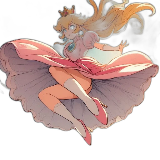 dress, crown, staff, creature transparent PNG cut-out