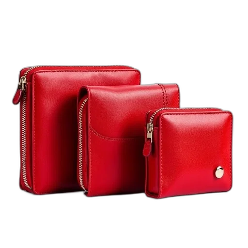 red, set, three, leather transparent PNG cut-out