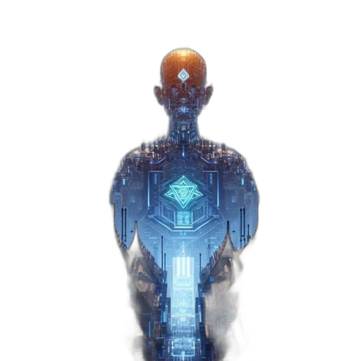 robot, staff, jacket, face transparent PNG cut-out