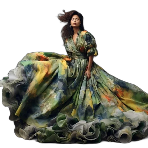 dress, jewelry, photorealistic, oil painting transparent PNG cut-out