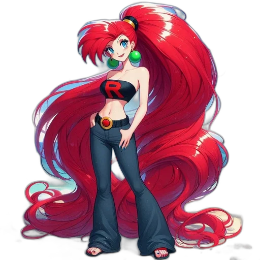 staff, hair, dress, pixel art transparent PNG cut-out