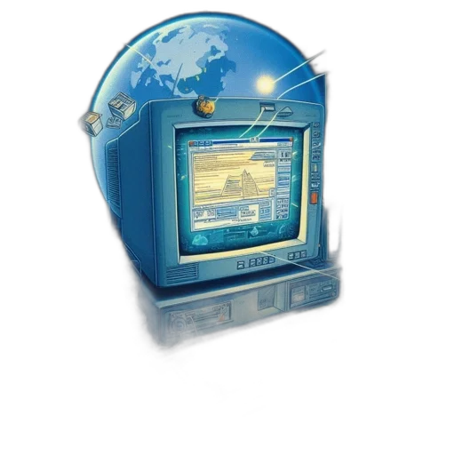 robot, weapon, furniture, vaporwave transparent PNG cut-out