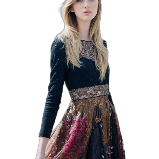 dress, photorealistic, fantasy art, dark transparent PNG cut-out