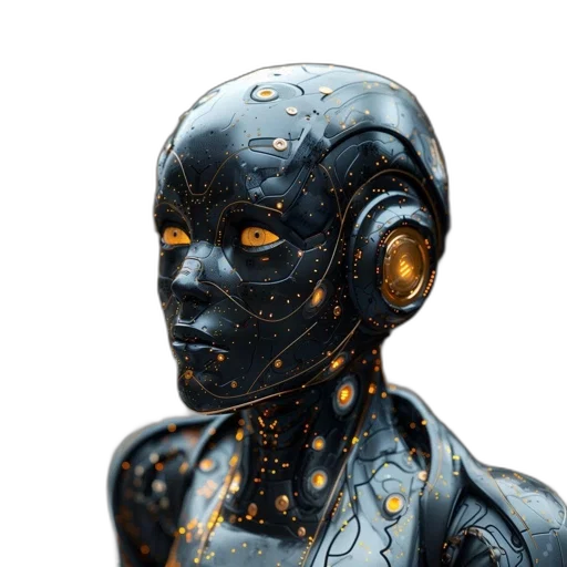 robot, face, mask, cyberpunk transparent PNG cut-out