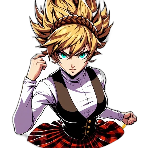 hair, dress, crown, staff transparent PNG cut-out
