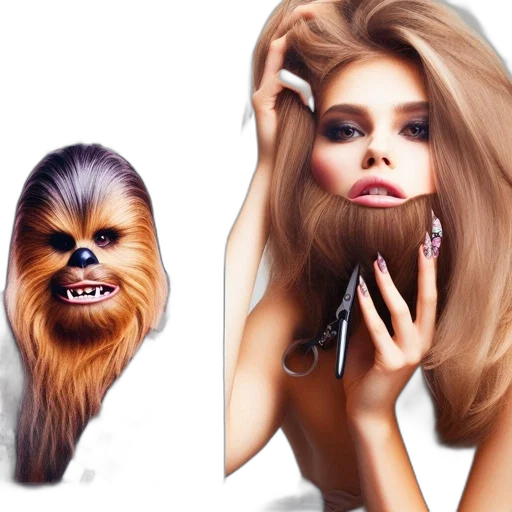 hair, photorealistic, concept art, fantasy art transparent PNG cut-out