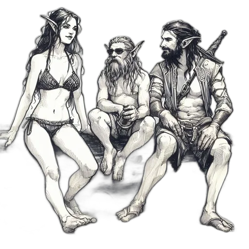 concept art, fantasy art, pencil sketch, comic book art transparent PNG cut-out