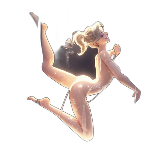 creature, dress, hair, staff transparent PNG cut-out