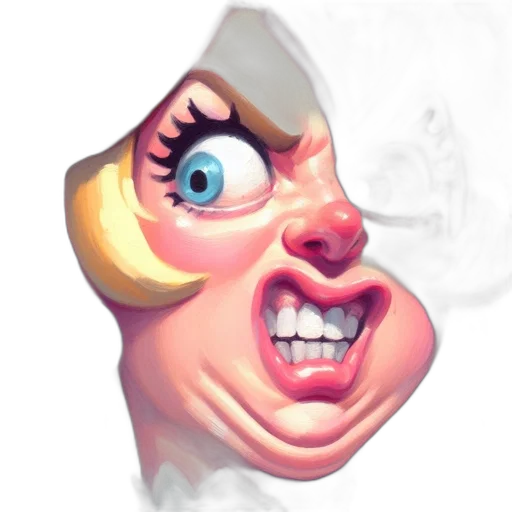face, mask, creature, 3d render transparent PNG cut-out