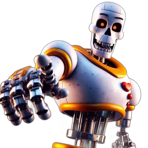 robot, weapon, concept art, 3d render transparent PNG cut-out