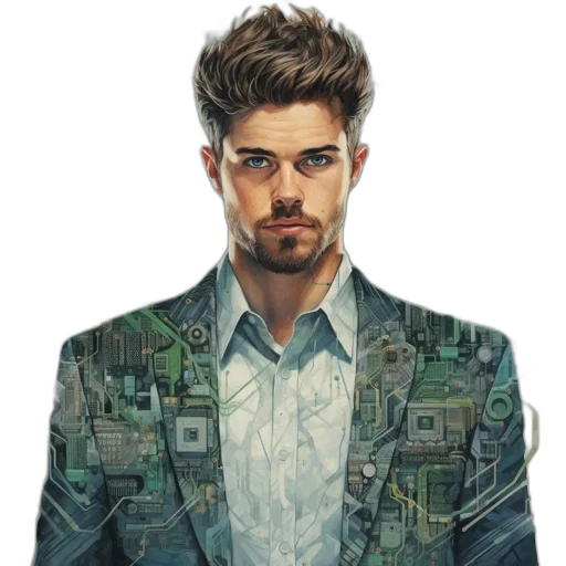 jacket, face, photorealistic, concept art transparent PNG cut-out