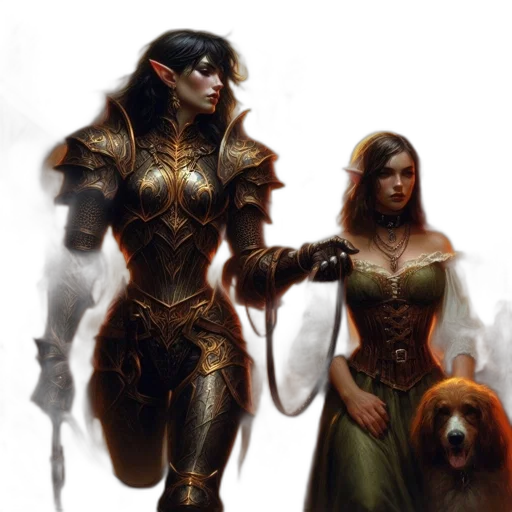 concept art, fantasy art, comic book art, golden transparent PNG cut-out