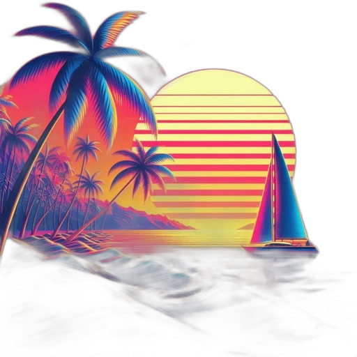hat, umbrella, jacket, vaporwave transparent PNG cut-out