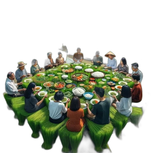 food, open-air, gathering, takes transparent PNG cut-out