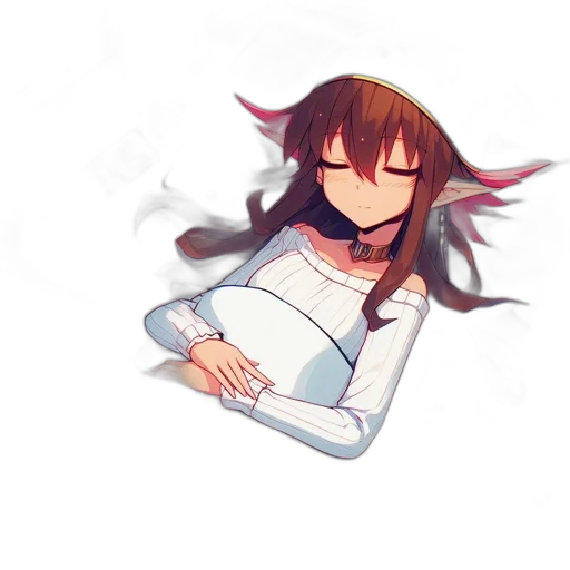 creature, staff, hair, robot transparent PNG cut-out