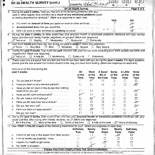 page, sf-36, health, survey transparent PNG cut-out
