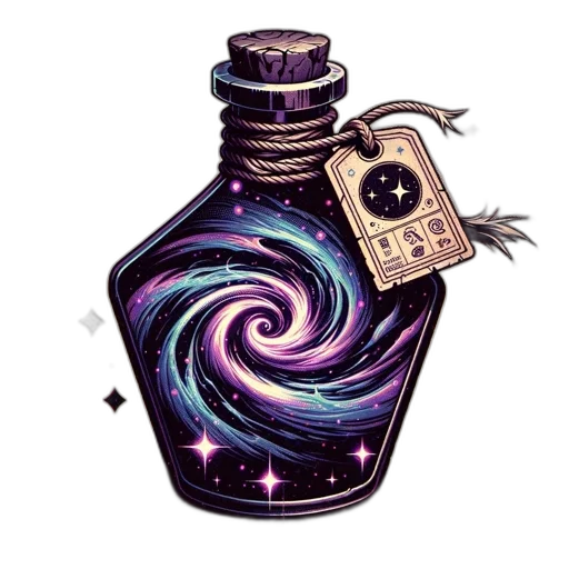 bottle, dress, staff, dragon transparent PNG cut-out