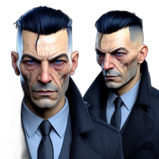 face, jacket, staff, concept art transparent PNG cut-out