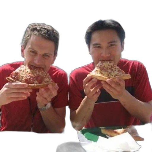 food, two, men, red transparent PNG cut-out
