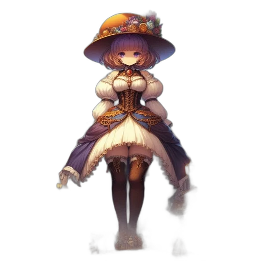 hat, dress, staff, crown transparent PNG cut-out