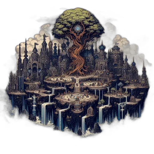 tree, fantasy art, pixel art, concept art transparent PNG cut-out
