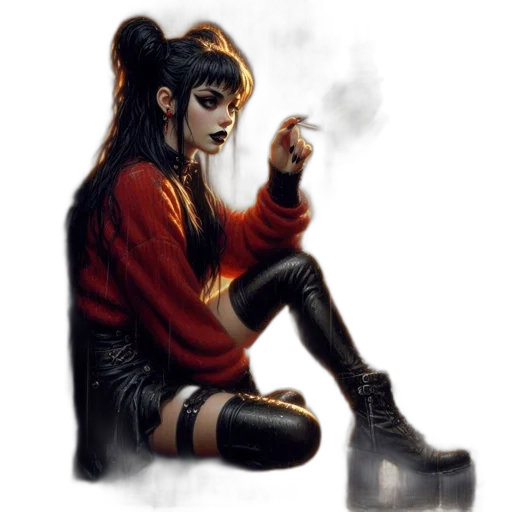 fantasy art, concept art, comic book art, cyberpunk transparent PNG cut-out