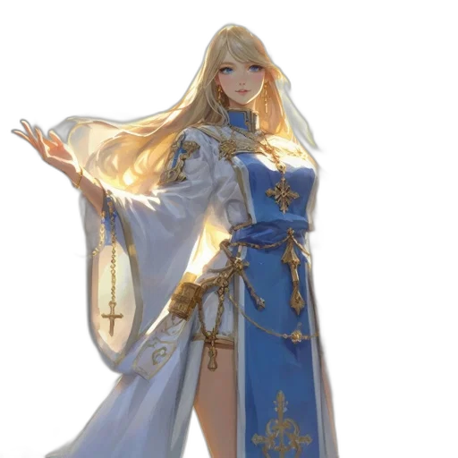 dress, sword, staff, jewelry transparent PNG cut-out