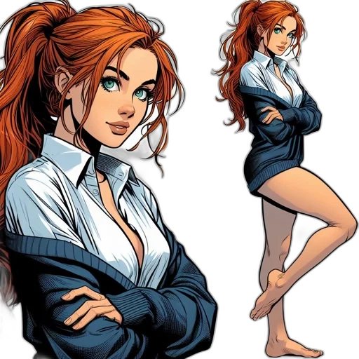 jacket, comic book art, concept art, cartoon transparent PNG cut-out