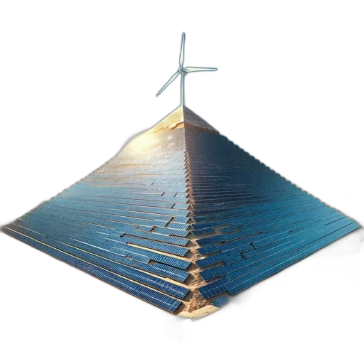 massive, pyramid, covered, solar transparent PNG cut-out