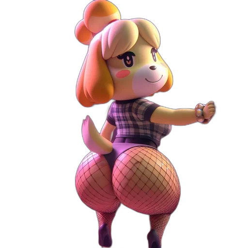 dress, animal, staff, 3d render transparent PNG cut-out