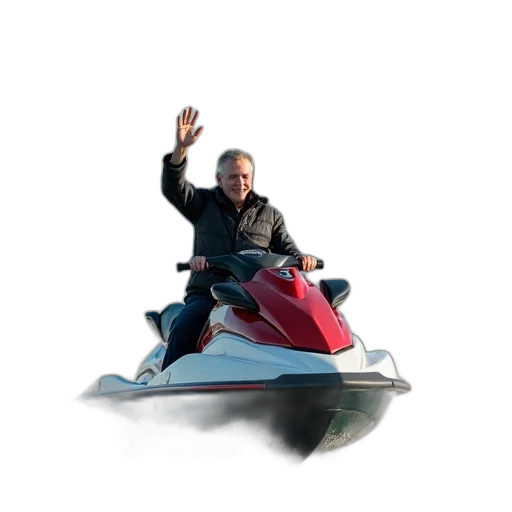 3d render, politician, waves, rides transparent PNG cut-out